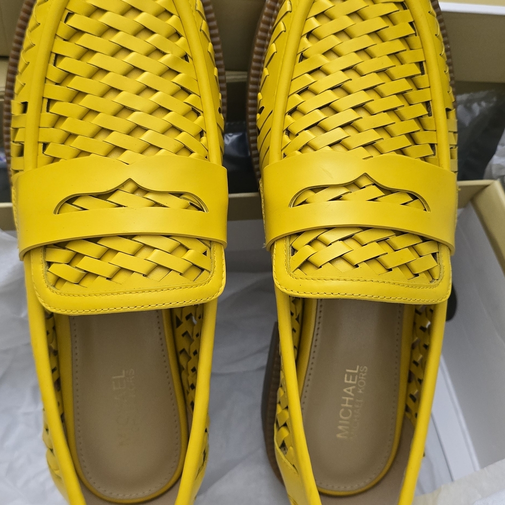 Michael Kors Yellow Women loafers.  New With Box And Michael Kors Gift Box